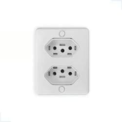 SISTEMA X TOMADA 2X10A BRANCA ILUMI