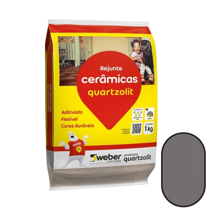 REJUNTE CERAMICO PRETO GRAFITE 1KG QUARTZOLIT