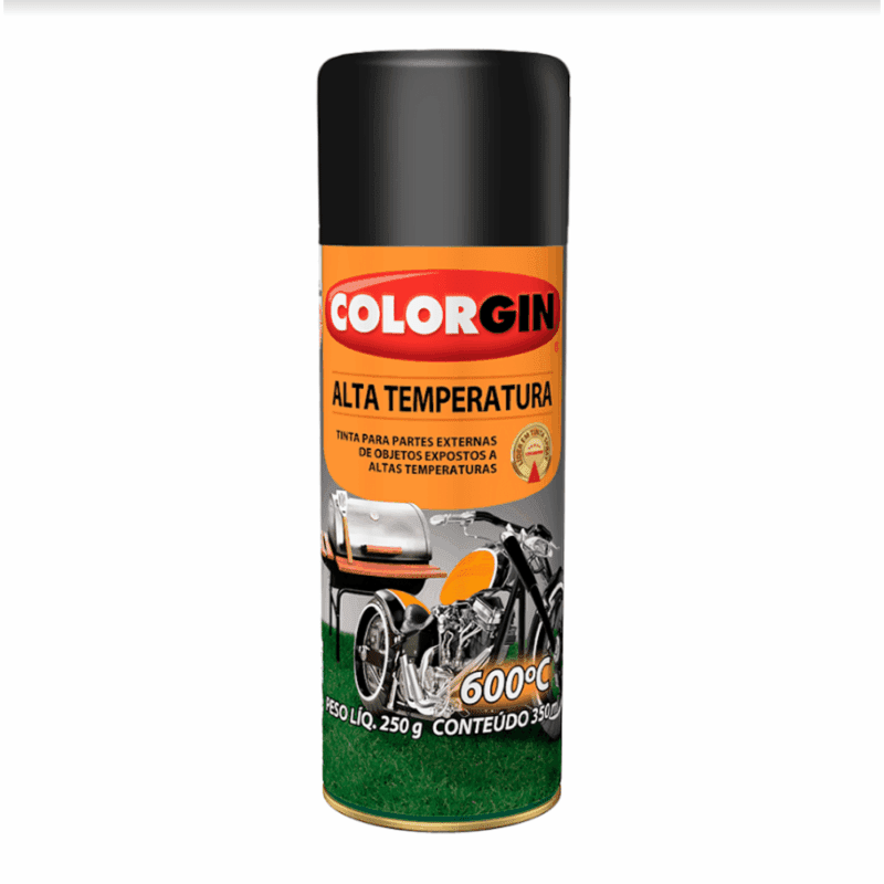 TINTA SPRAY ALTA TEMPERATURA PRETO COLORGIN 5722
