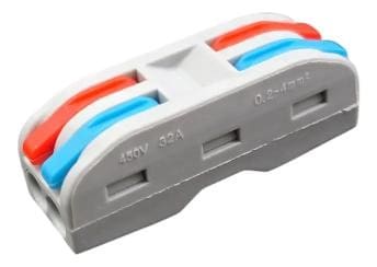 CONECTOR EMENDA CINZA 2 ENTRADAS TIPO WAGO