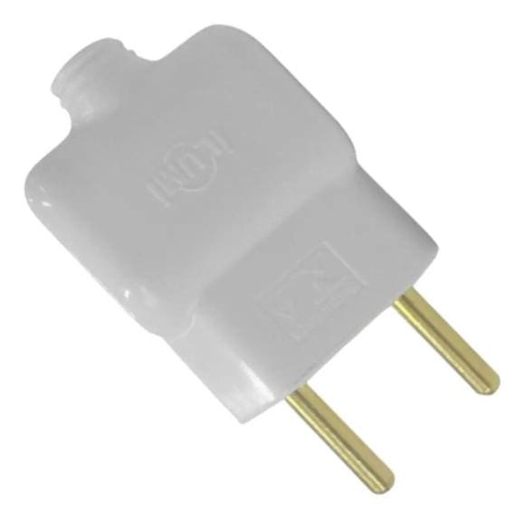 PINO MACHO 2P 10A 250V BRANCO ILUMI