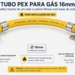 KIT EXTENSÃO TUBO PEX PARA GAS 16MM 1 METRO