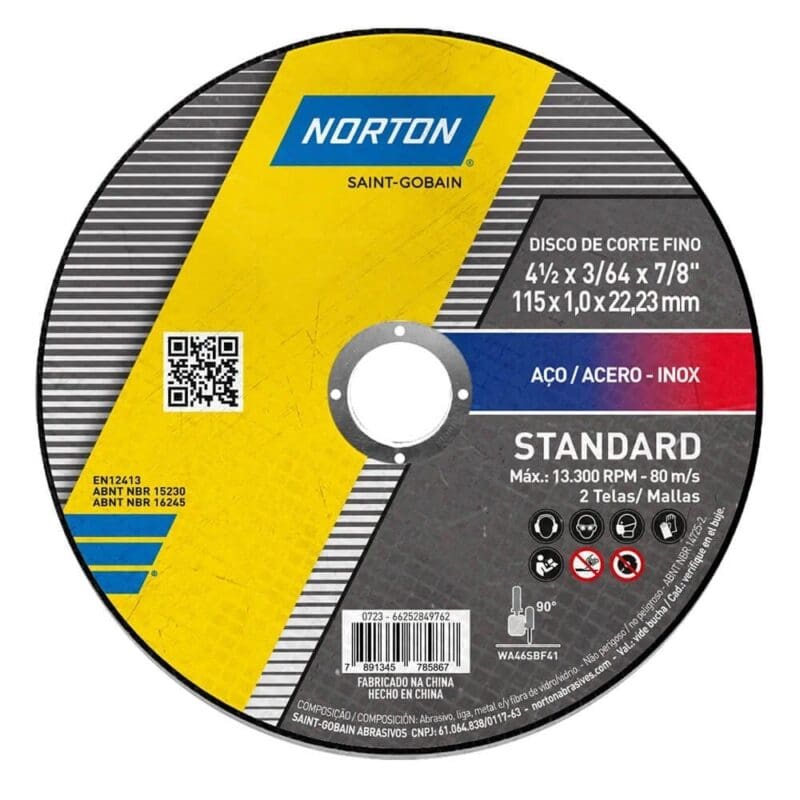 DISCO CORTE INOX 4 1/2X1,0 NORTON